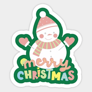 Cute Snowman Merry Christmas Sticker